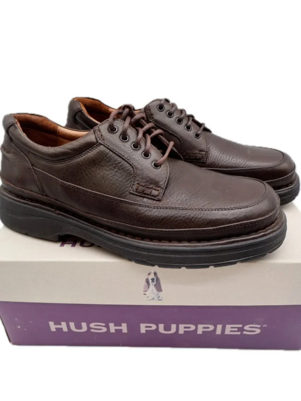 Hush Puppies Oxford Shoes Mens 10W Brown Leather Summit Persimmon 14191 NOS